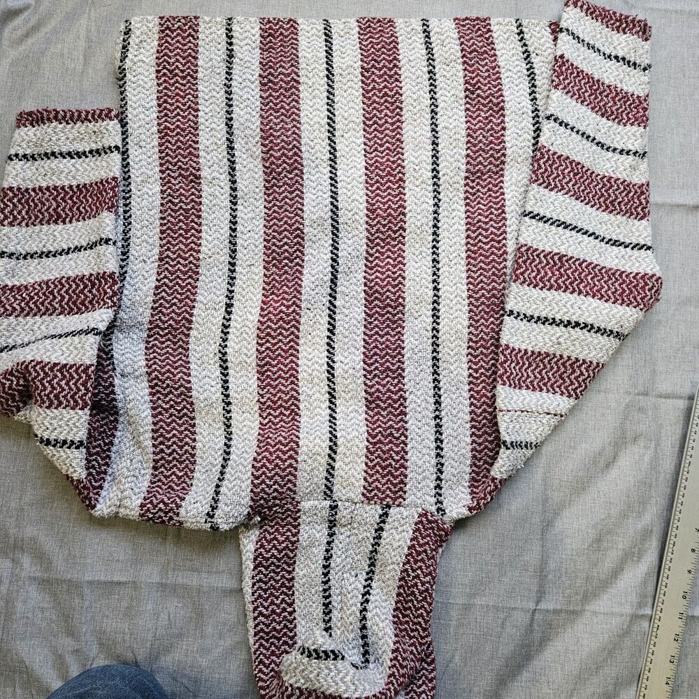 Vintage 90s Baja Joe‎ Hoodie Boho Hippie Pullover Poncho 1990s Shirt Mens Medium - Picture 7 of 7